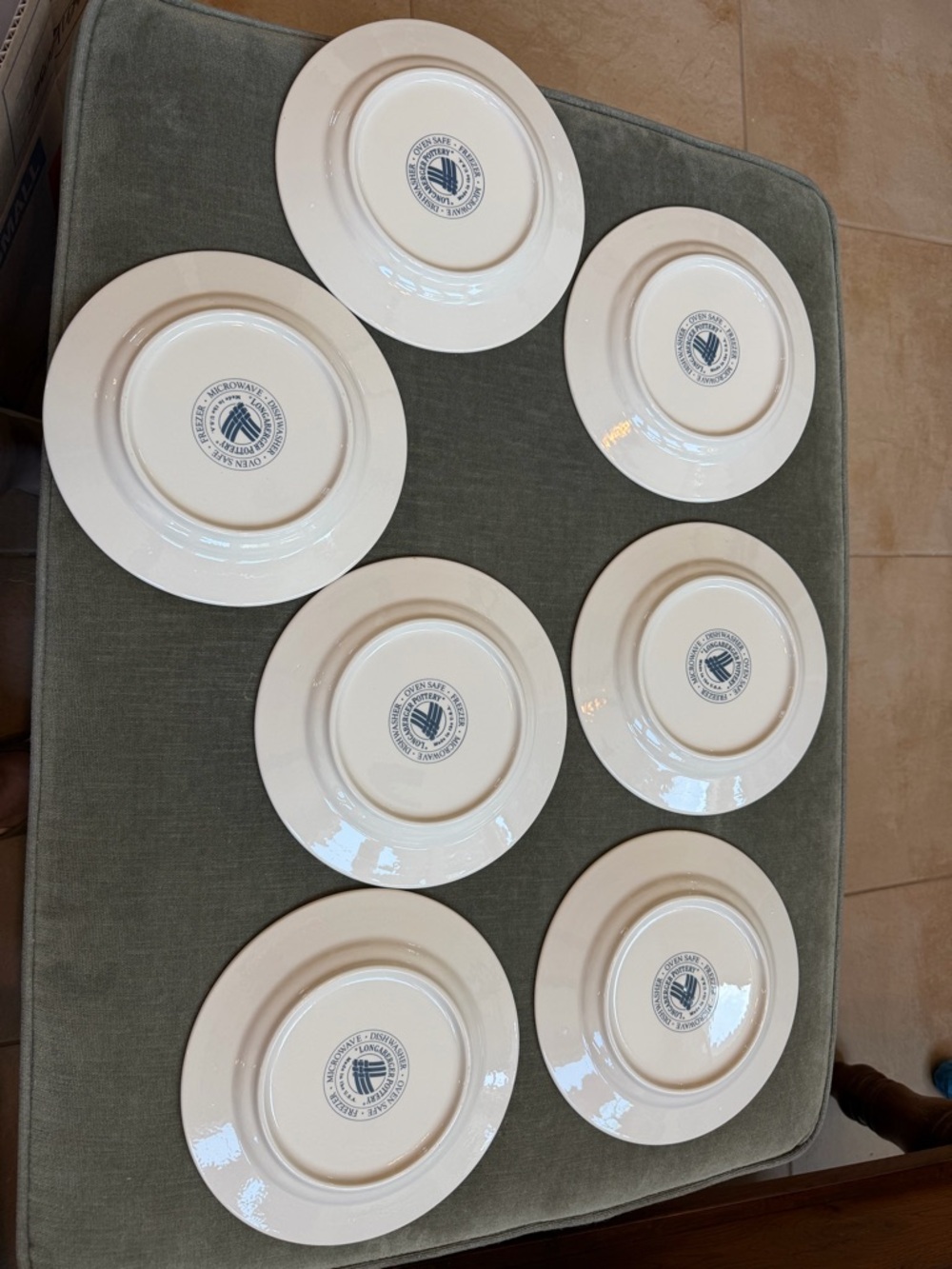 7 Longaberger Woven Traditions Classic Blue Luncheon Plates 9” EUC - Picture 2 of 3